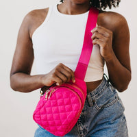 Pretty Simple Pinelope Puffer Bum Bag - Fuchsia