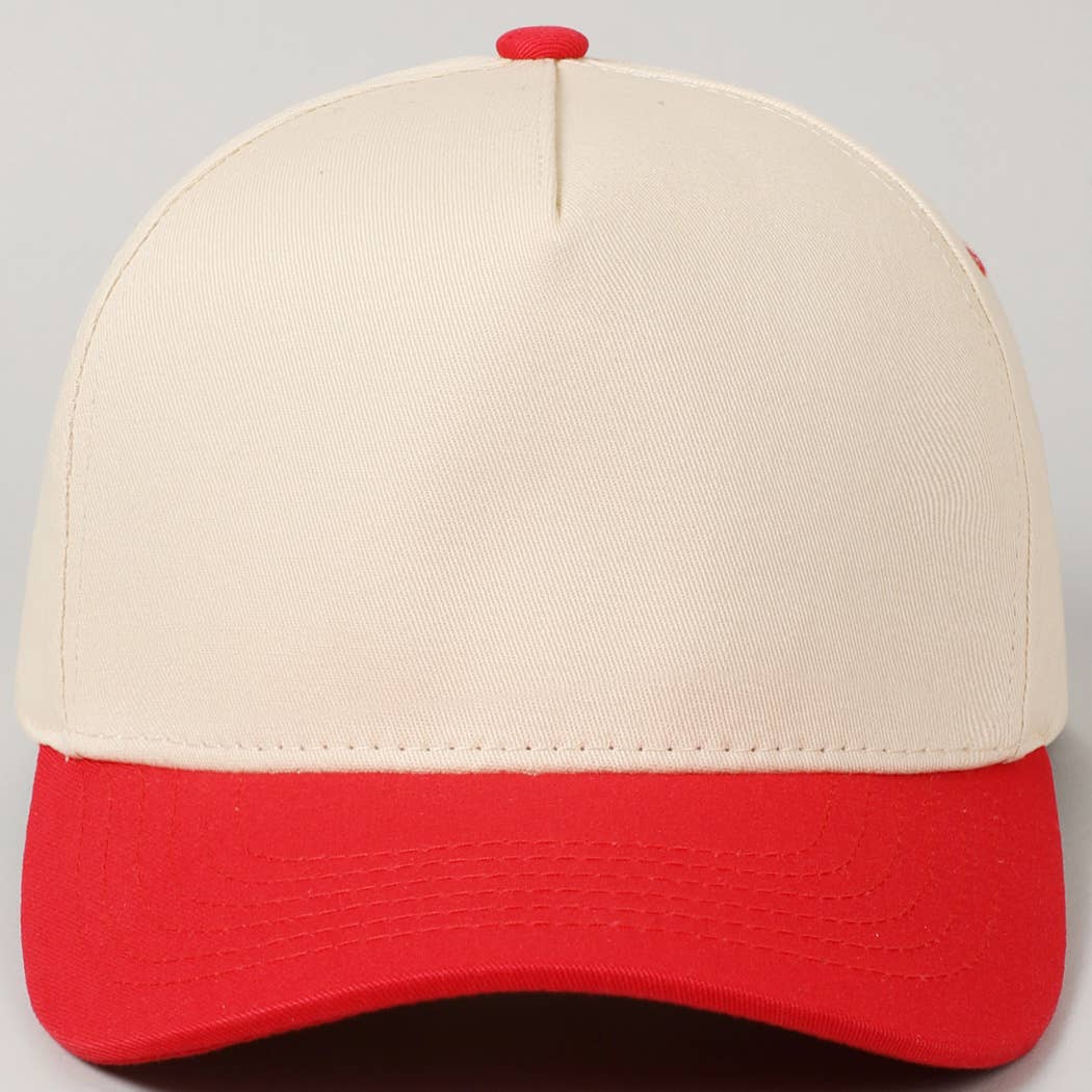 Fashion City - Plain Two-Tone Canvas Cotton Trucker Hat: BLK / ONE SIZE