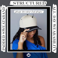 Funky Junque - Embroidered Brim Two Tone Trucker Hat - Black/Beige