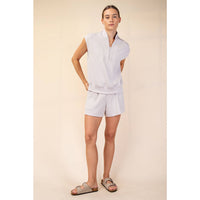Rae Mode Modal Scuba Luxe V-Neck Sleeveless Top and Shorts Set: Paradise Blue