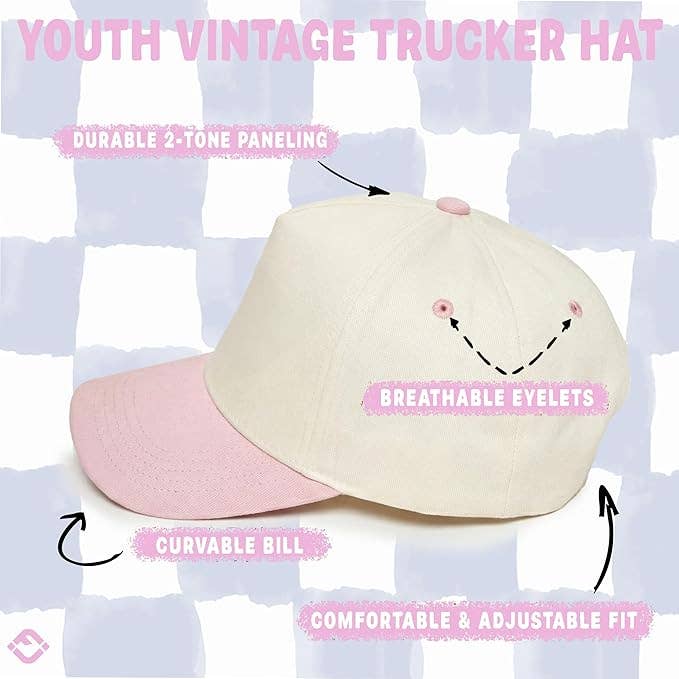 Funky Junque - Kids/Baby Two Tone Vintage Cap - Light Pink/Beige: Kids (2-9 Years)