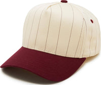 Funky Junque - Two Tone Vintage Snapback Hat - Pinstripe - Burgundy/Beige