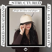 Funky Junque - Women's 2-Tone Blank Snapback Hat - Polka Dots - Brown/Beige