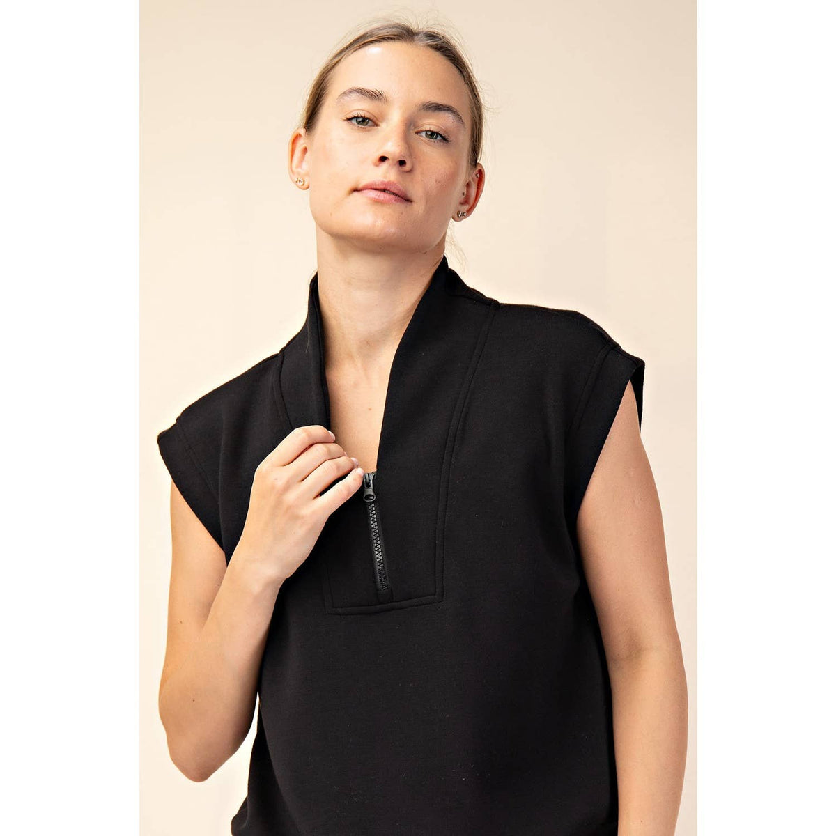 Rae Mode Modal Scuba Luxe V-Neck Sleeveless Top and Shorts Set: Paradise Blue