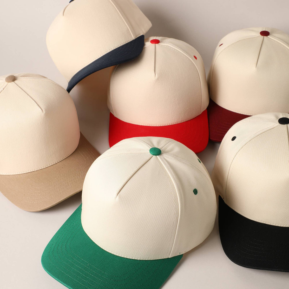 Fashion City - Plain Two-Tone Canvas Cotton Trucker Hat: BLK / ONE SIZE