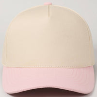 Fashion City - Plain Two-Tone Canvas Cotton Trucker Hat: BLK / ONE SIZE