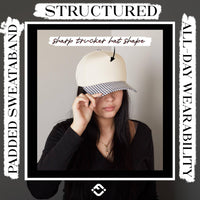 Funky Junque - Two Tone Vintage Snapback Hat - Gingham Print-Black & White