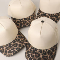 Fashion City - Two Tone Leopard Printed Canvas Trucker Hat: LEOPARD / One Size