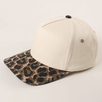 Fashion City - Two Tone Leopard Printed Canvas Trucker Hat: LEOPARD / One Size