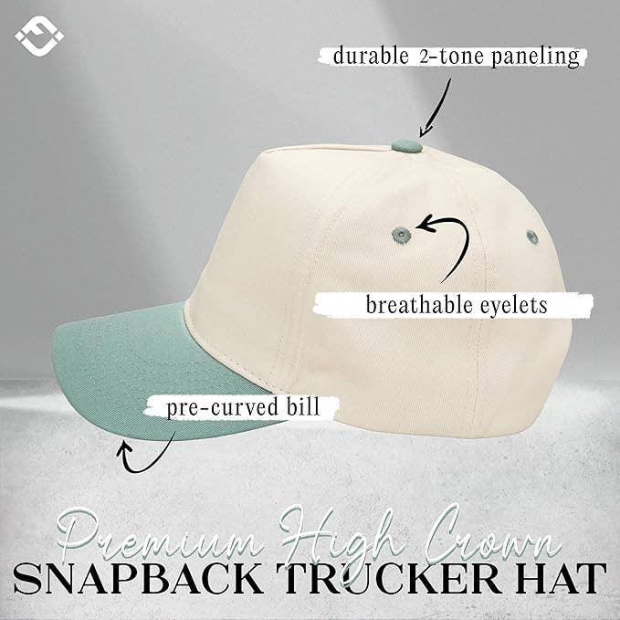 Funky Junque - Two Tone Vintage Snapback Hat - Sage/Beige