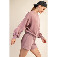 Rae Mode Mineral Washed French Terry Short Set: Mocha