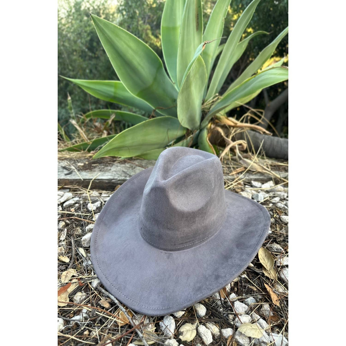 Queens INC - Fashion Vegan suede cowboy hat : STONE / ONE SIZE