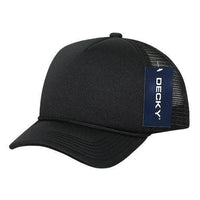 Youth Trucker Foam Hat: Black-White