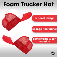 Funky Junque - Foam Trucker Hat (White/Red)