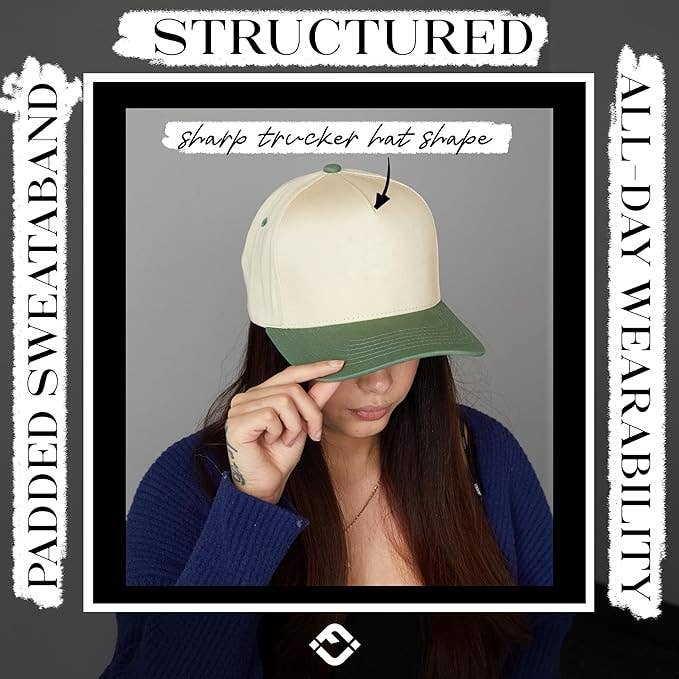 Funky Junque - Two Tone Vintage Snapback Hat - Sage/Beige