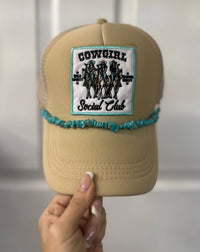 Turquoise Multiple Stone Beading Trucker Hat Chain