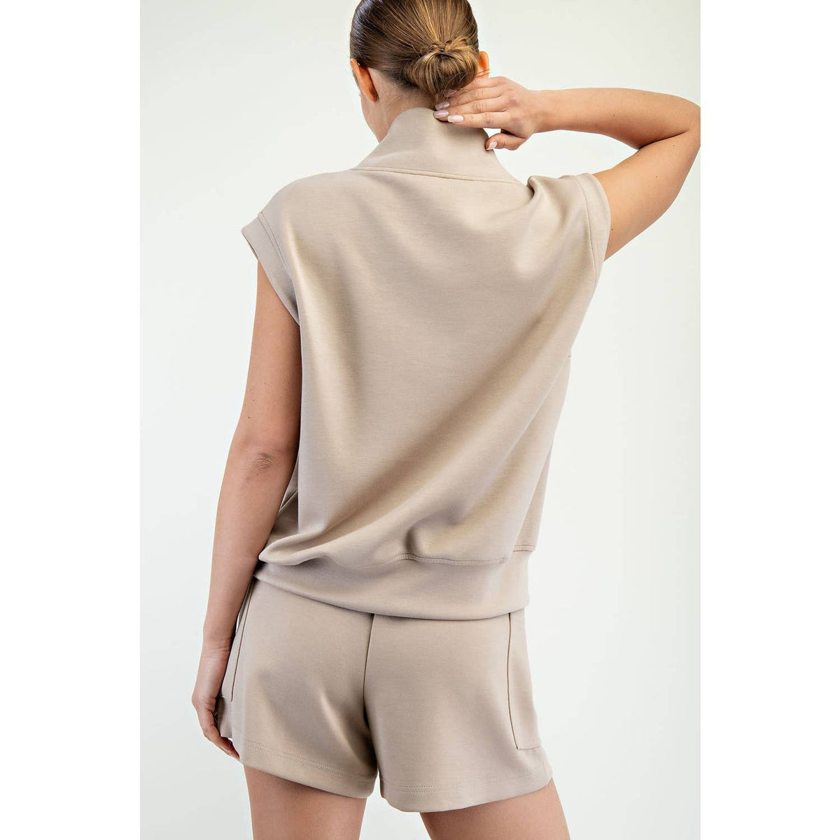 Rae Mode Modal Scuba Luxe V-Neck Sleeveless Top and Shorts Set: Paradise Blue