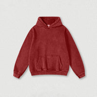 Sodalemon - Heavyweight washed velvet hooded sweatshirt: Black / 2XL
