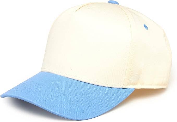 Funky Junque - Two Tone Vintage Snapback Hat - Light Blue/Beige