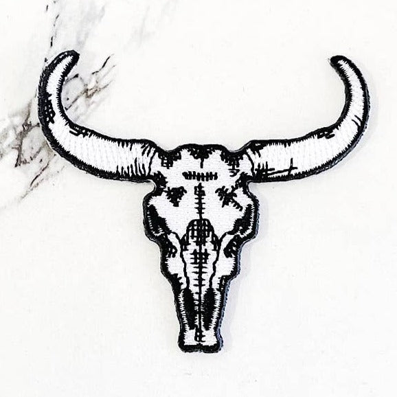 Skull with Horns Trucker Hat Patch