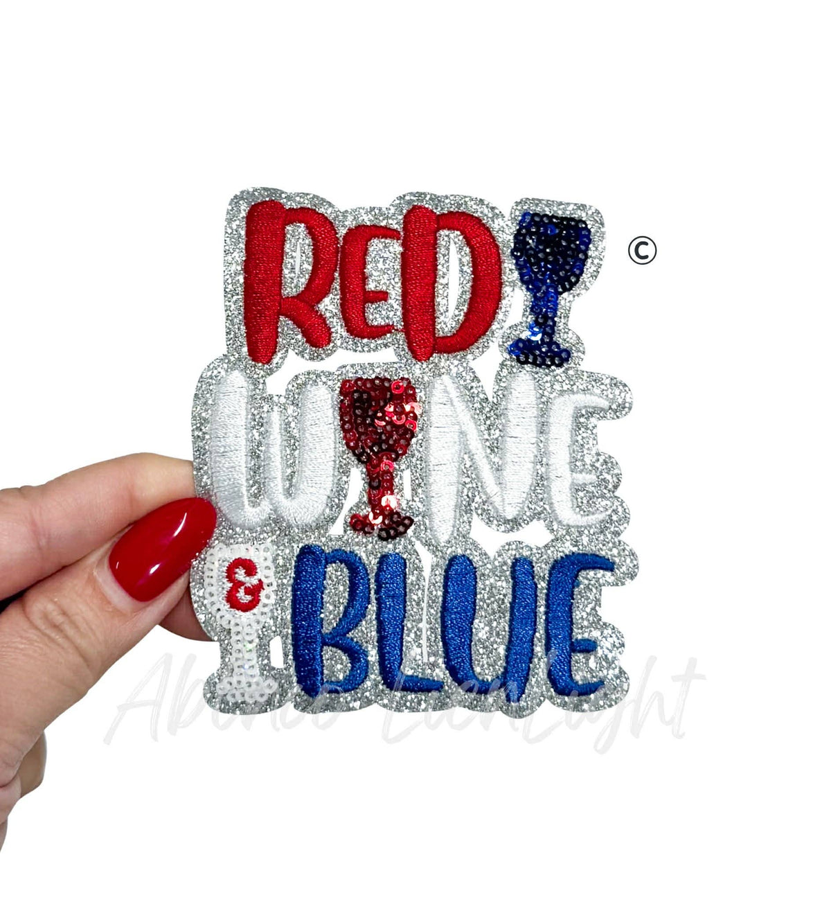 ABLNco - Red Wine Blue 4th of July Sequin Patch - Small