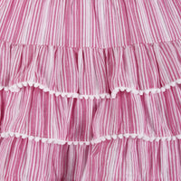 Andy & Evan Girls Toddler Pink Stripe Top & Tiered Ruffle Skirt Set