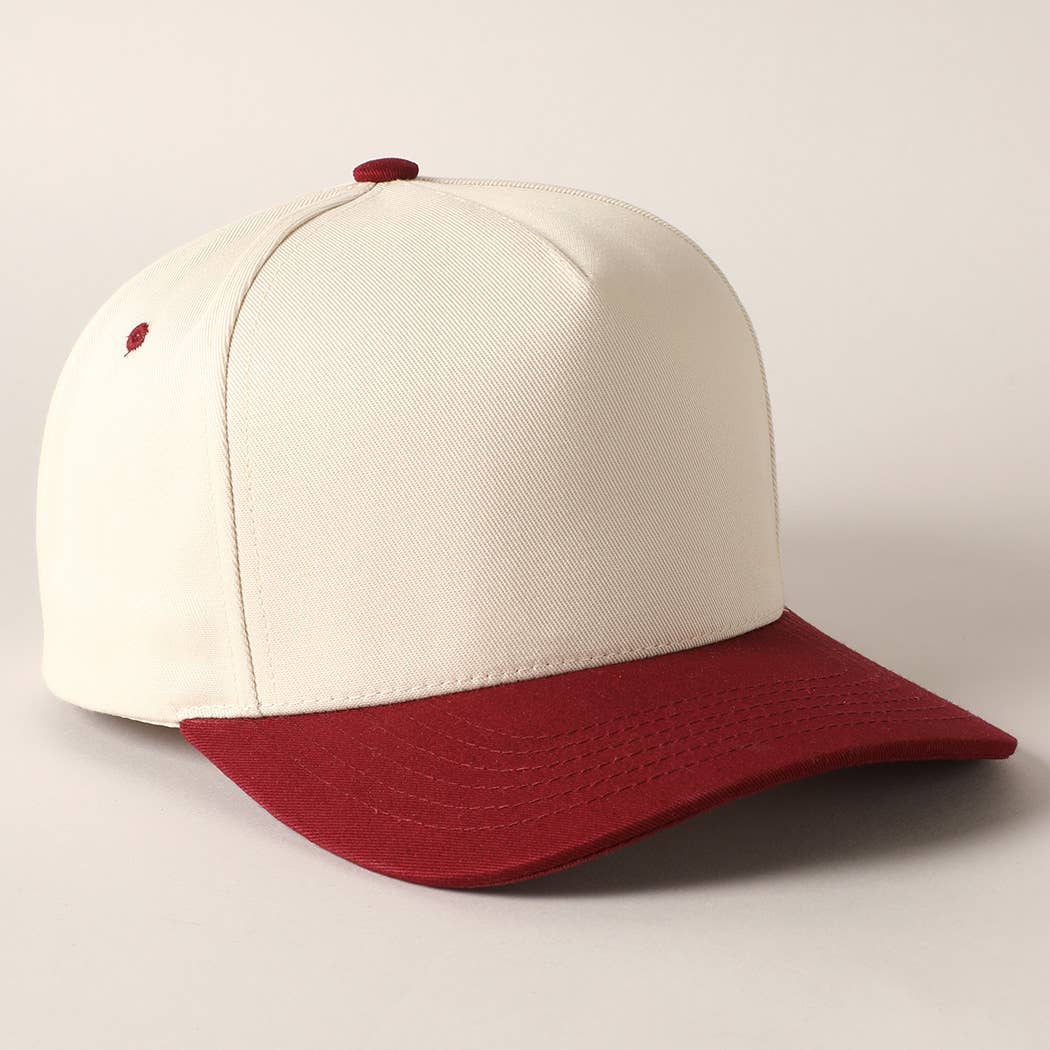 Fashion City - Plain Two-Tone Canvas Cotton Trucker Hat: BLK / ONE SIZE