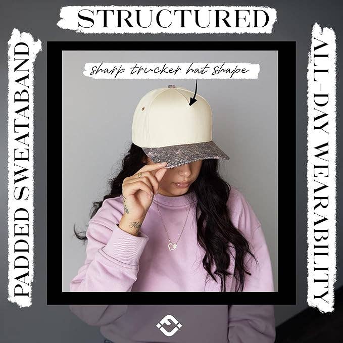 Funky Junque - Blank Two Tone Vintage Snapback Hat - Camo/Beige