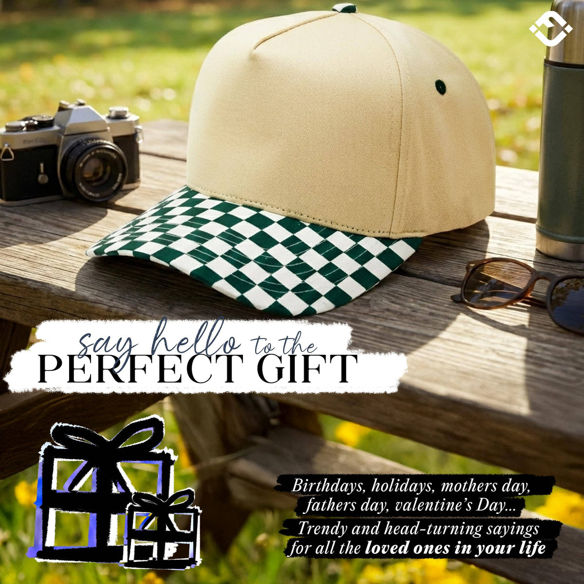 Funky Junque - Two Tone Vintage Snapback Hat - Green Checker/Beige