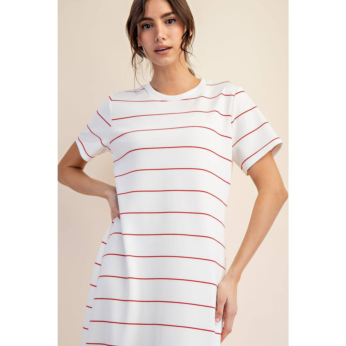 Rae Mode Modal Scuba Stripe Maxi Dress: Cream/Black
