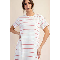 Rae Mode Modal Scuba Stripe Maxi Dress: Cream/Black