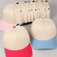 Fashion City - Plain Two-Tone Canvas Cotton Trucker Hat: BLK / ONE SIZE