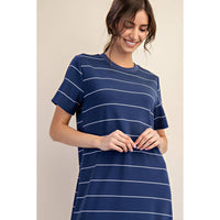 Rae Mode Modal Scuba Stripe Maxi Dress: Cream/Black
