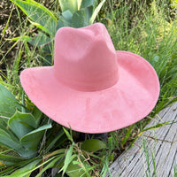 Queens INC - Fashion Vegan suede cowboy hat: TAUPE / ONE SIZE