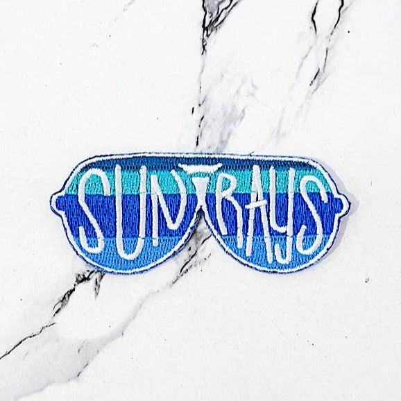 Blue Sun Rays Sunglasses Trucker Hat Patch