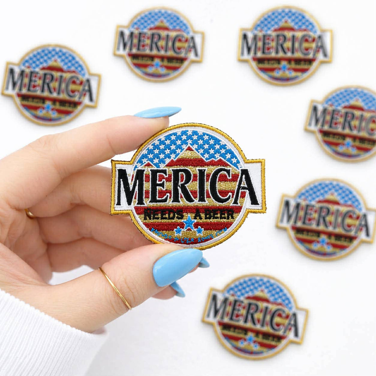 ABLNco - Merica Needs a Beer Embroidered Mens Patch