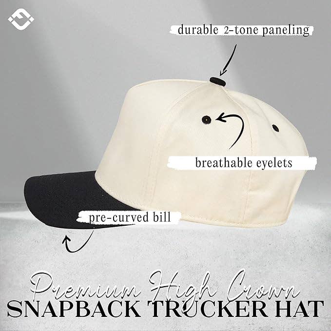 Funky Junque - Two Tone Vintage Snapback Hat - Black/Beige