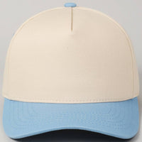 Fashion City - Plain Two-Tone Canvas Cotton Trucker Hat: BLK / ONE SIZE
