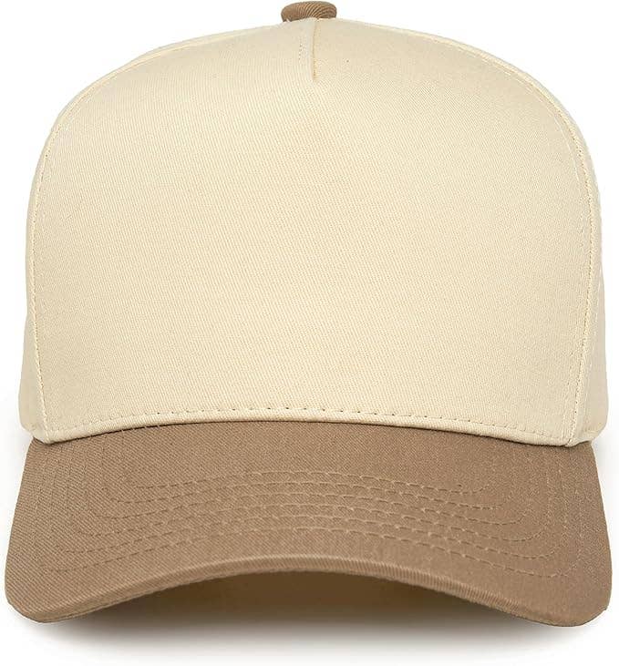 Funky Junque - Two Tone Vintage Snapback Hat - Khaki/Beige
