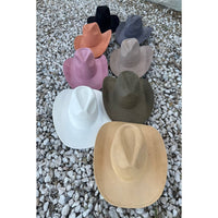 Queens INC - Fashion Vegan suede cowboy Hat : BLACK / ONE SIZE