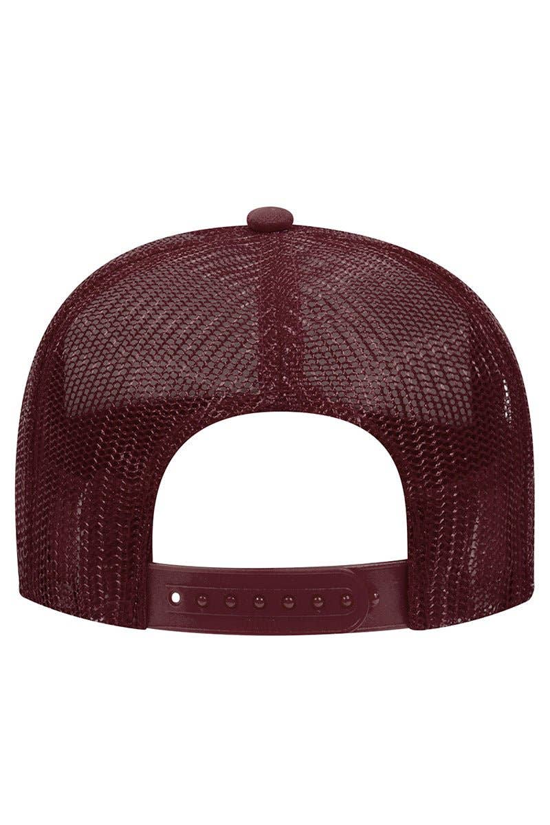 Classic Foam Front Trucker Hat: Maroon-White