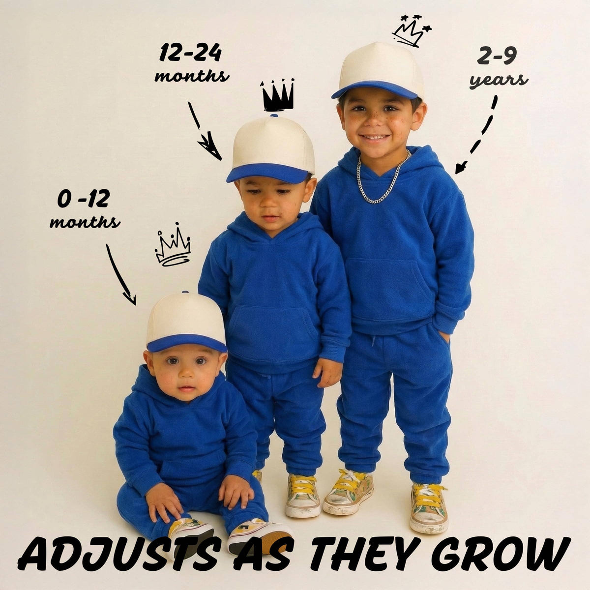 Funky Junque - Kids/Baby Two Tone Vintage Cap - Royal Blue/Beige: Kids (2-9 Years)