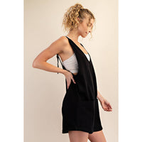 Rae Mode Cotton Twill Roll-Up Overall Short Romper: Dusty Sage
