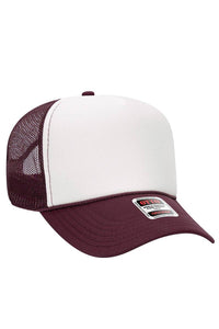 Classic Foam Front Trucker Hat: Maroon-White