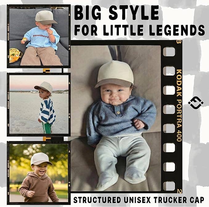 Funky Junque - Kids/Baby Two Tone Vintage Cap - Khaki/Beige: Kids (2-9 Years)