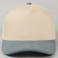 Fashion City - Plain Two-Tone Canvas Cotton Trucker Hat: BLK / ONE SIZE