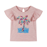 Andy & Evan Girls Toddler Palm Tree Tee & Tropical Skort Set