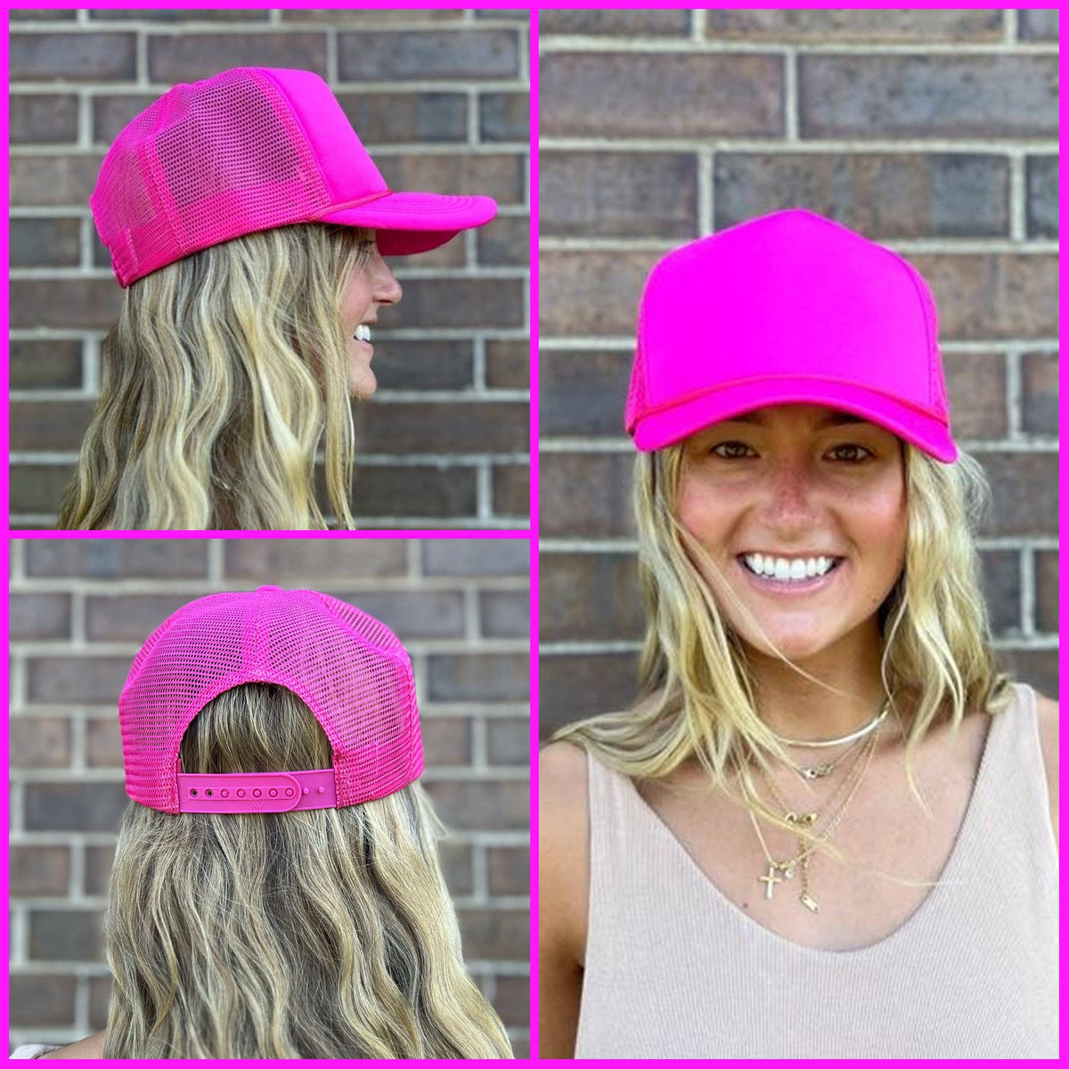 Funky Junque - Foam Trucker Hat (Hot Pink/Hot Pink)