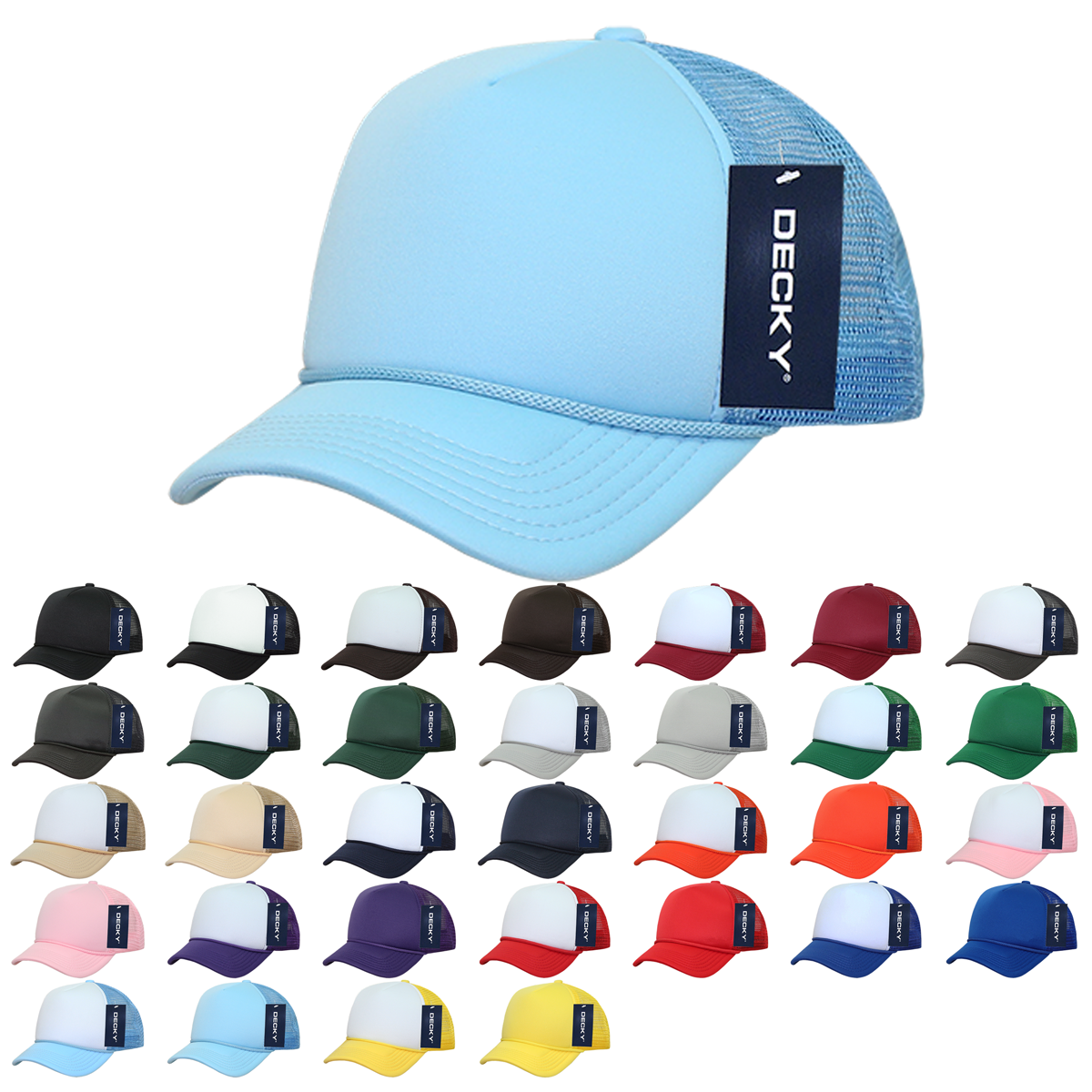 Youth Trucker Foam Hat: Blue-White