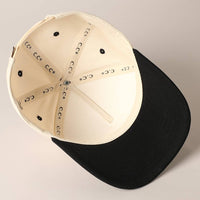 Fashion City - Plain Two-Tone Canvas Cotton Trucker Hat: BLK / ONE SIZE